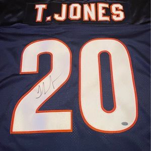 Rare autographed and certified Thomas Jones Chicago Bears jersey.